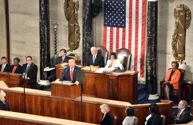 The US Senate acquits Trump in the final phase of the 'impeachment' El presidente Donald J. Trump durante su tercer discurso del Estado de la Unión en el Congreso de EEUU