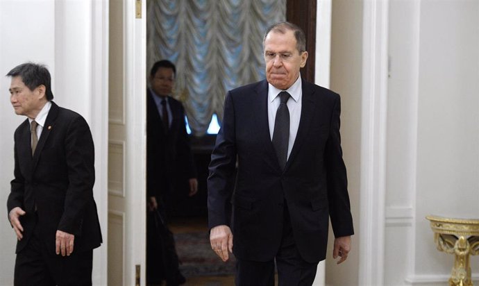 El ministro de Asuntos Exteriores de Rusia, Sergei Lavrov, en Moscú