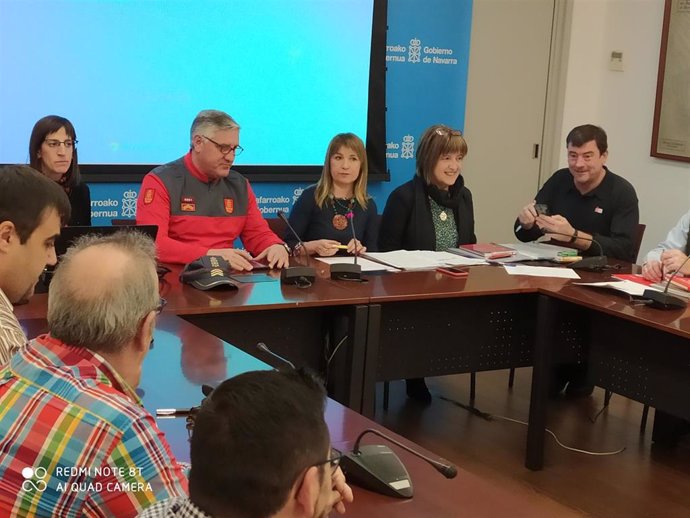 Primera sesión de la mesa de trabajo presidida por la directora general de Interior del Gobierno de Navarra, Amparo López, para reforzar la seguridad en festejos taurinos.