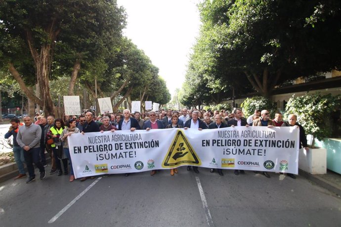 Manifestación del sector agrícola de Almería el 19 de noviembre por la crisis de precios en el campo. Imagen de archivo.