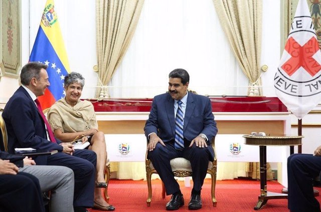 Reunión del presidente venezolano, Nicolás Maduro, con el Comité Internacional de la Cruz Roja en Caracas.