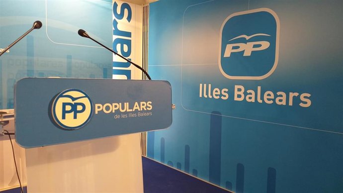 La sala de prensa del PP balear. 
