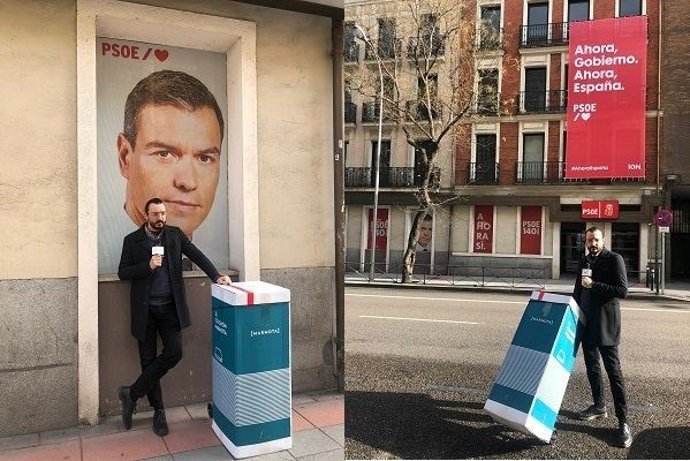 El repartidor de Marmota entrega su colchón a Pedro Sánchez