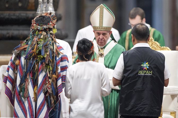El Papa Francisco durante la celebración del Sínodo de la Amazonia el pasado mes de octubre