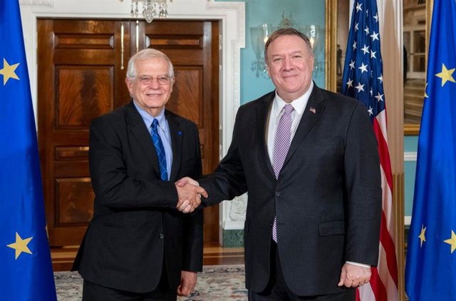 Borrell and Pompeo address the El Alto representante de la Unión Europea para Asuntos Exteriores y Política de Seguridad, Josep Borrell, y el secretario de Estado de Estados Unidos, Mike Pompeo.
