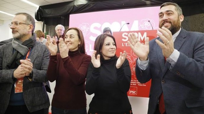 La portavoz del PSOE en el Congreso y vicesecretaria general del partido, Adriana Lastra, en el congreso del PSC en Girona.