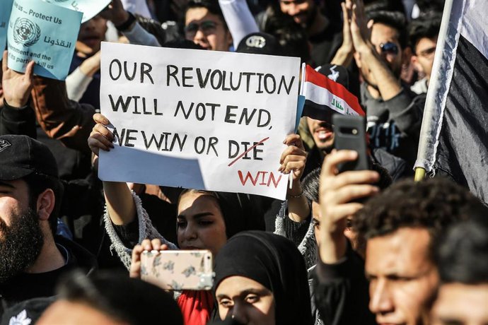 Una manifestación contra el Gobierno de Irak en Bagdad