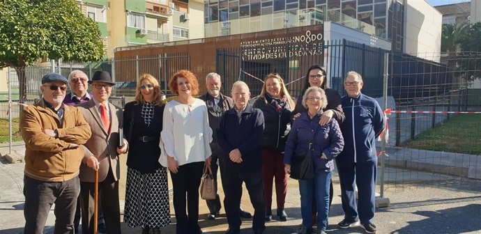 Adela Castaño en la Plaza de los Luceros
