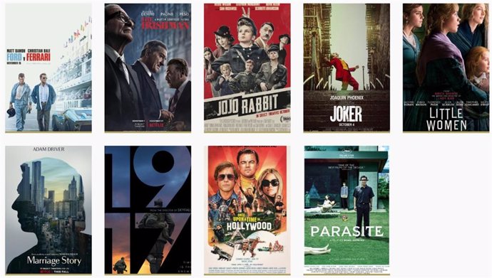 Carteles de las películas nominadas a los Oscar 2020
