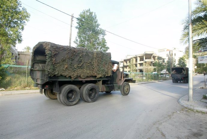 Camión con militares en Líbano