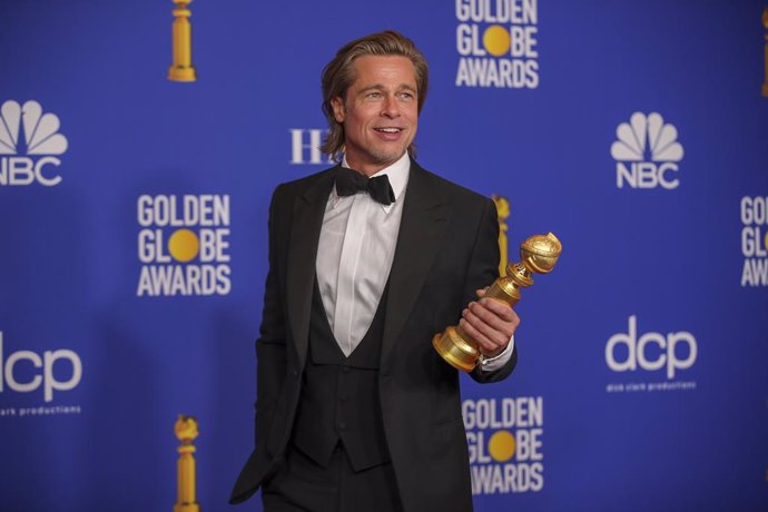 January 5, 2019 - Beverly Hills, California, United States: Brad Pitt in the photo deadline room at the 77th Golden Globe Awards at the Beverly Hilton on January 05, 2020 (Allen J. Schaben / Los Angeles Times / Contacto)