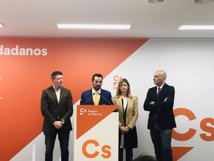 Juan Fernando Hernández, Mario Gómez, Paqui Pérez y Pedro García Rex, concejales de Ciudadanos en el Ayuntamiento de Murcia