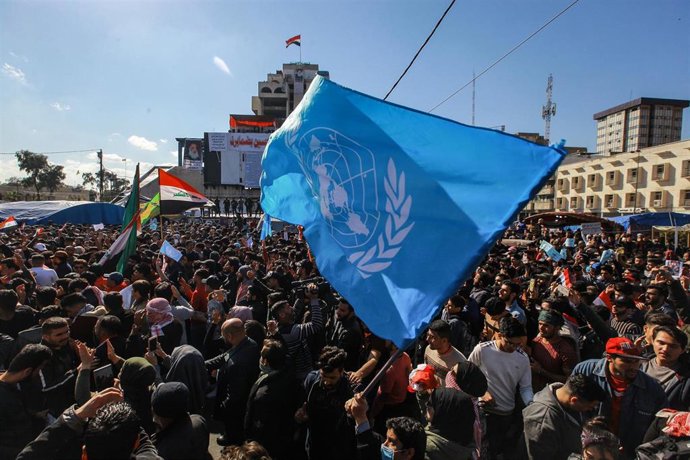 Manifestación contra el Gobierno de Irak en Bagdad