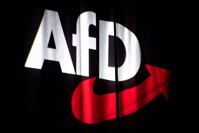 Logotipo de la formación ultraderechista Alternativa por Alemania (AfD) en un acto en Brunswick