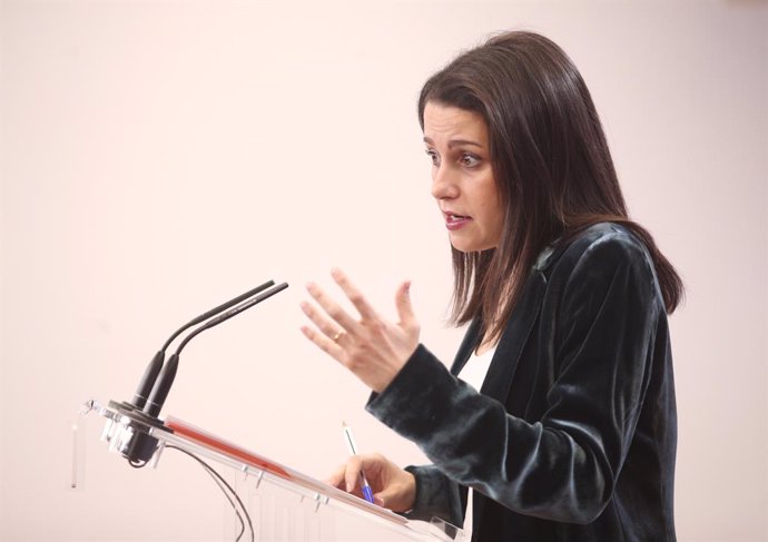 La portaveu de Cs al Congrés dels Diputats, Inés Arrimadas, en roda de premsa, Madrid (Espanya), 31 de gener del 2020.