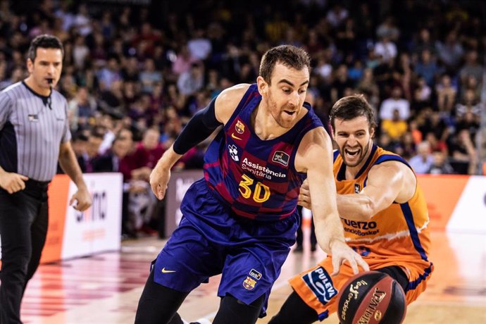 Vctor Claver, #30 of Fc Barcelona  in action during the Liga Endesa match between  FC Barcelona  and Valencia Basket at Palau Blaugrana, in Barcelona, Spain, on October 13, 2019.