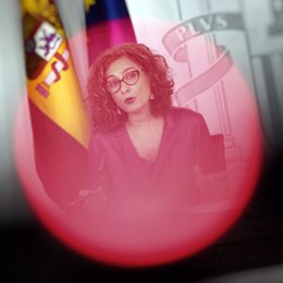 La ministra Portavoz y de Hacienda, María Jesús Montero durante la rueda de prensa tras el Consejo de Ministros en Moncloa