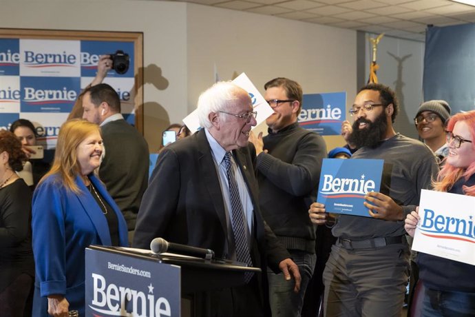 Bernis Sanders durante su campaña en New Hampshire.