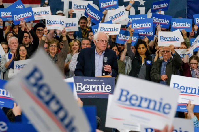 Bernie Sanders en las elecciones de New Hampshire en las que se ha impuesto a Pe