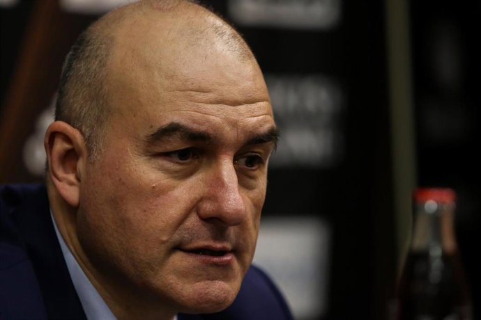 Jaume Ponsarnau head coach of Valencia Basket attend the press during Euroleague Turkish Airlines  Regular Season Round 23 match between. Valencia Basket and FC Barcelona  played at  Fuente de San Luis Pavilion. In Valencia, Espain. february 5, 2020.