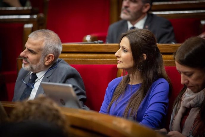 Lorena Roldán (Cs) durant la sessió de control del ple del Parlament.