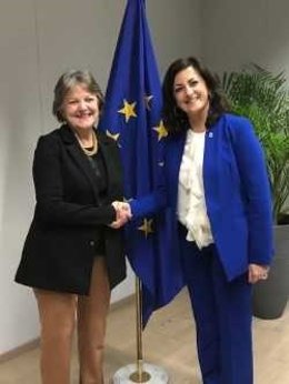 La presidenta del Gobierno de La Rioja, Concha Andreu, mantiene una reunión con la comisaria de Cohesión y Reformas, Elisa Ferreira, esta tarde en la Comisión Europea.