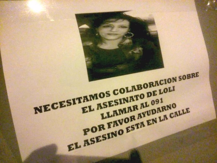 Cartel pidiendo colaboración ciudadana ante el crimen de San Juan de Aznalfarache