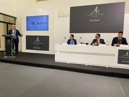 El presidente del Comité Olímpico Español (COE), Alejandro Blanco Bravo, en un desayuno-coloquio empresarial del Club de Directivos en la sede del Instituto de Estudios Cajasol