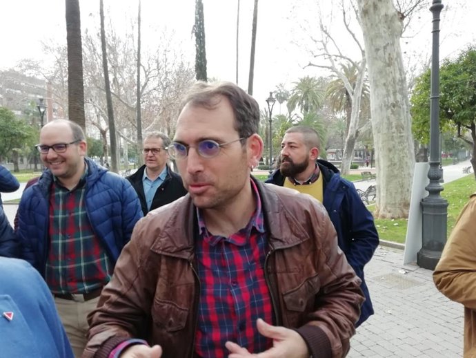 El coordinador general de IU Andalucía y portavoz de Adelante Andalucía, Toni Valero, en Córdoba.