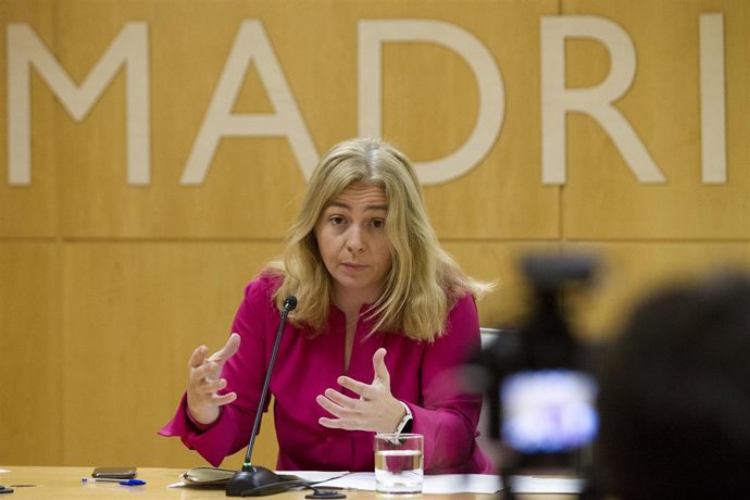La portavoz del Ayuntamiento de Madrid, Inmaculada Sanz, en la rueda de prensa posterior a la Junta de Gobierno.