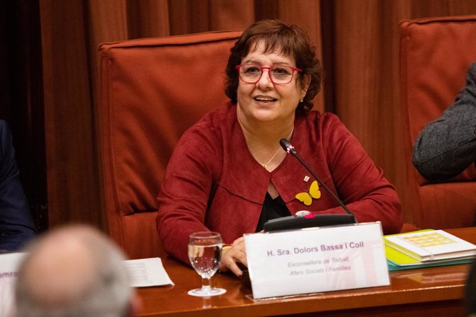 L'exconsellera de Treball, Afers Socials i Família de la Generalitat, Dolors Bassa, declara davant la Comissió de Recerca de l'aplicació del 155 a Catalunya, al Parlament de Catalunya /Barcelona, 28 de gener del 2020.