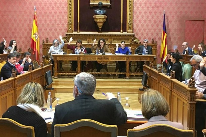 Votación en el pleno del Consell de Mallorca de este jueves.