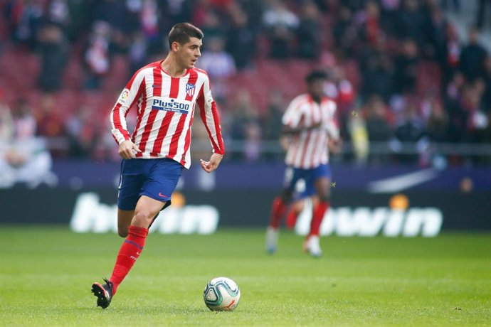 Álvaro Morata, en un partido con el Atlético de Madrid.