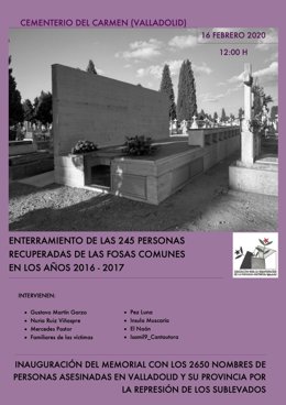 Cartel del acto de la Asociación para la Recuperación de la Memoria Histórica.