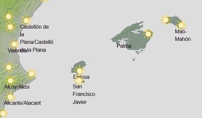 El tiempo en Baleares hoy, 14 de febrero de 2020.