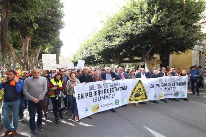 Manifestación del sector agrario en Almería a 19 de noviembre del 2019