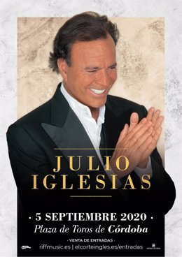 Cartel del concierto que ofrecerá Julio Iglesias en Córdoba el 5 de septiembre.
