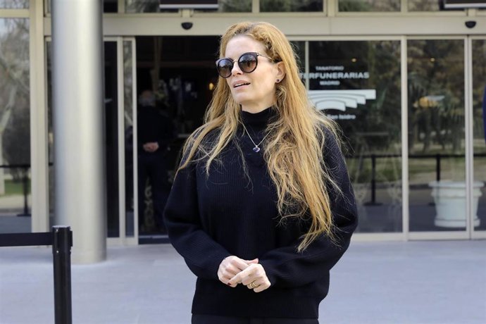 Olivia de Borbón, en el tanatorio por su hermana  Cristina Elena de Borbón von Handenberg