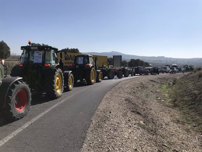 Córdoba.- Más de 5.000 tractores recorren la A-45 en Lucena ante la situación "a