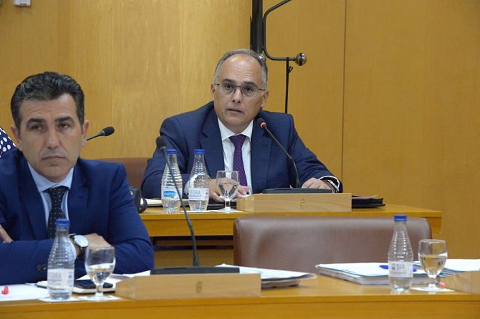 El portavoz del Gobierno de Ceuta, Alberto Gaitán, interviene en un pleno de la Asamblea en una imagen de archivo