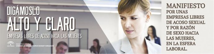 Imagen de la campaña Digámoslo alto y claro contra el acoso laboral a la mujer del IAM