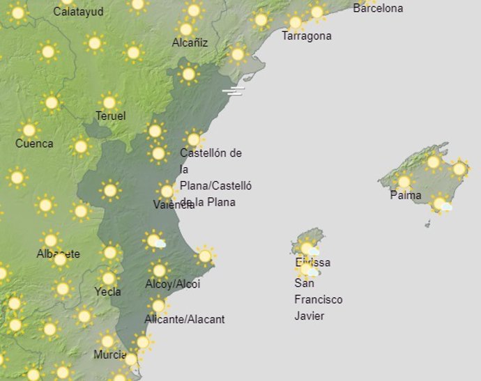 Predicción de Aemet para la Comunitat Valenciana del 15 de febrero
