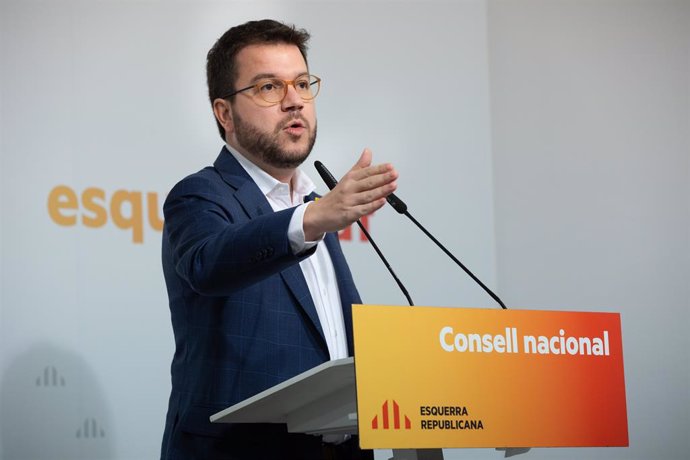 Pere Aragons en el Consell Nacional d'ERC el 15 de febrer de 2020