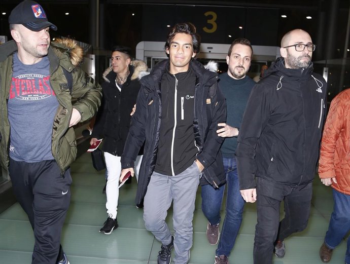 Alejandro Rubio, en el aeropuerto de Madrid-Barajas