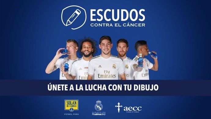 El Real Madrid y Solán de Cabras presentan la campaña 'Escudos contra el cáncer'