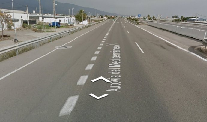 Punto de la autovía A-7 donde ha tenido lugar el accidente.