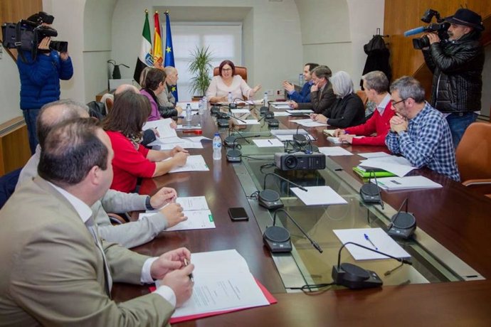 REunión de la Comisión de Despoblación en Extremadura, el pasado 3 de febrero.