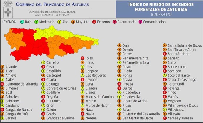 Mapa de Riesgos Forestales.
