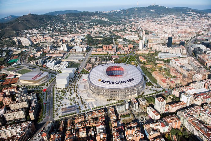 Imagen aérea del futuro Camp Nou del FC Barcelona