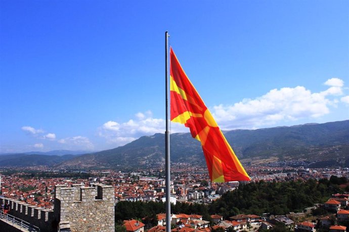 Bandera de Macedonia del Norte.